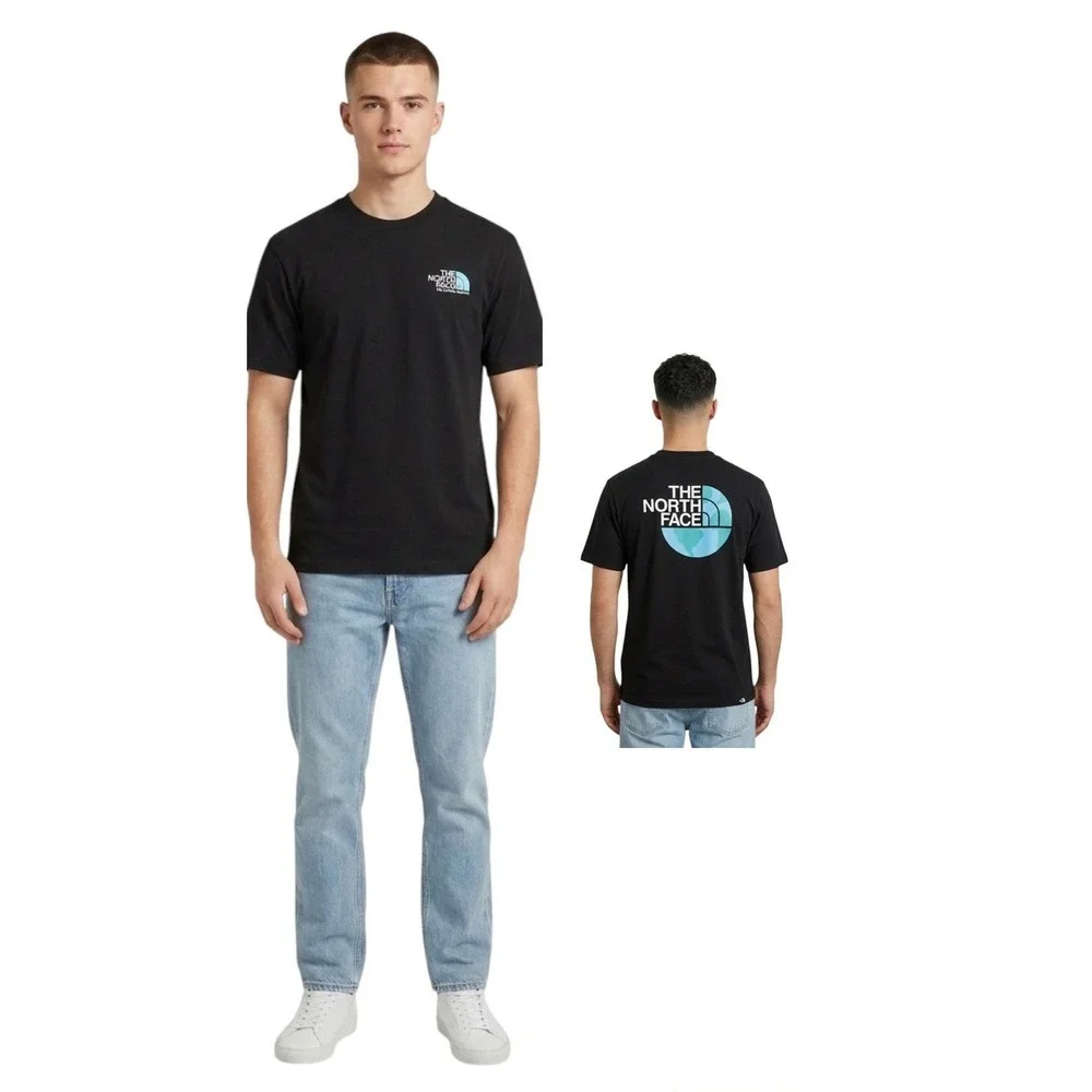 The North Face Black Earth Globe Graphic Cotton Short Sleeve T-Shirt Unisex